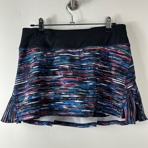 Lululemon Play off The Pleats Multicolor Hindshu Alpine White Tennis Skirt 6